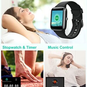 GRV Smart Watch for iOS and Android Phones, Watches for Men Women IP68 Waterproof Smartwatch Fitness Tracker Watch with Heart Rate/Sleep Monitor Steps Calories Counter (Black)