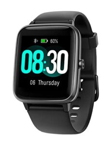 grv smart watch for ios and android phones, watches for men women ip68 waterproof smartwatch fitness tracker watch with heart rate/sleep monitor steps calories counter (black)