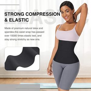 FeelinGirl Waist Trainer for Women Waist Wrap Tummy Control Waist Shaper with Loop Waist Trainer for Lower Belly Fat