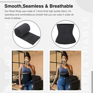 FeelinGirl Waist Trainer for Women Waist Wrap Tummy Control Waist Shaper with Loop Waist Trainer for Lower Belly Fat