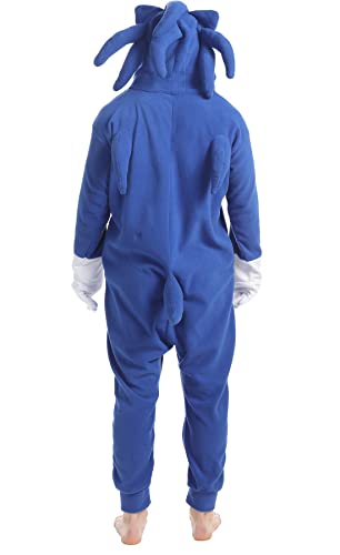 Oiziuzio Adult Animal Onesies Unisex Holloween Costume Hedgedog Pajamas for Women Men Blue L