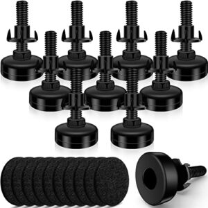 10 set adjustable furniture leveling feet, adjustable leg levelers for cabinets sofa tables chairs raiser, heavy duty height adjuster furniture levelers foot with t- nut kit 3/8”-16 thread, black