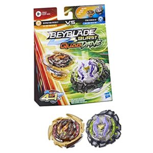 beyblade burst quaddrive destruction ifritor i7 and stone nemesis n7 spinning top dual pack - 2 battling game top toy for kids ages 8 and up