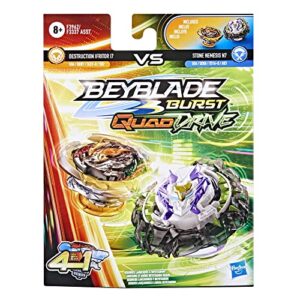 BEYBLADE Burst QuadDrive Destruction Ifritor I7 and Stone Nemesis N7 Spinning Top Dual Pack - 2 Battling Game Top Toy for Kids Ages 8 and Up