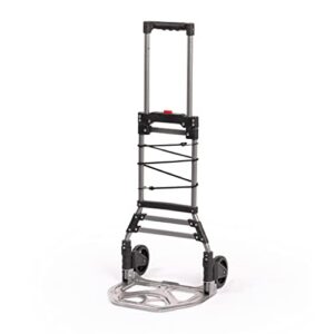 haulpro-colapsa cart foldable hand truck dolly - 5" rubber wheels personal dolly cart - 150lb capacity dolly for indoor outdoor, travel, moving and office use | 40" tall and 11" x 15" wide base