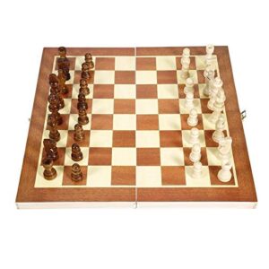 FINE MEN WYX-Chess, 1set Folding Wooden Chess Set International Carrom Board Game Standard Chess Portable Chessboard Board Game for Entertainment Hotsell