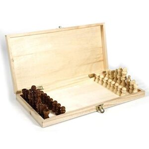 FINE MEN WYX-Chess, 1set Folding Wooden Chess Set International Carrom Board Game Standard Chess Portable Chessboard Board Game for Entertainment Hotsell