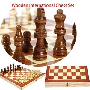 FINE MEN WYX-Chess, 1set Folding Wooden Chess Set International Carrom Board Game Standard Chess Portable Chessboard Board Game for Entertainment Hotsell