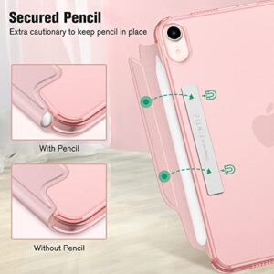 Fintie SlimShell Case for iPad Mini 6 2021 - [Magnetic Clasp] Lightweight Stand Case with Translucent Frosted Back Cover, Auto Wake/Sleep for iPad Mini 6th Generation 8.3 Inch, Rose Gold