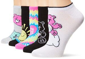 care bears womens 5 pack no show casual sock, pink, 9-11 us