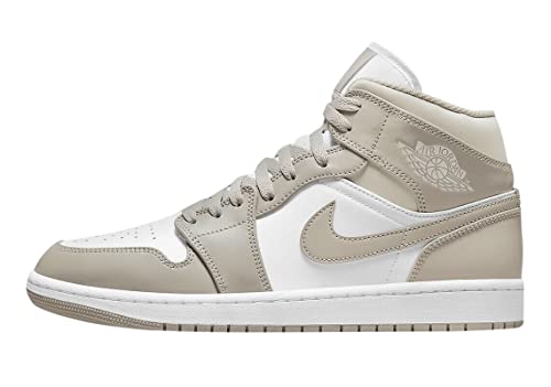 Nike Men's Jordan 1 Mid Shoes, College Grey/Light Bone-white, 10.5