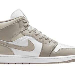 Nike Men's Jordan 1 Mid Shoes, College Grey/Light Bone-white, 10.5