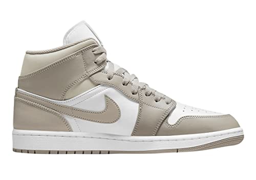 Nike Men's Jordan 1 Mid Shoes, College Grey/Light Bone-white, 10.5