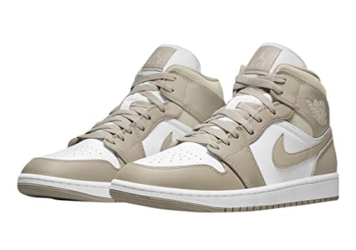 Nike Men's Jordan 1 Mid Shoes, College Grey/Light Bone-white, 10.5