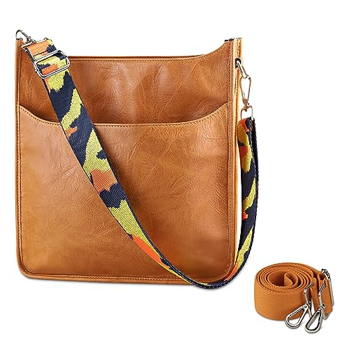 KITATU Crossbody Bag for Women Hobo Handbags - Vegan Leather Designer Purse Shoulder Zipper Bag with 2 Adjustable Straps