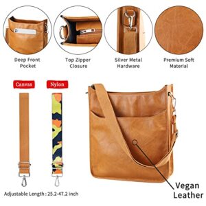 KITATU Crossbody Bag for Women Hobo Handbags - Vegan Leather Designer Purse Shoulder Zipper Bag with 2 Adjustable Straps