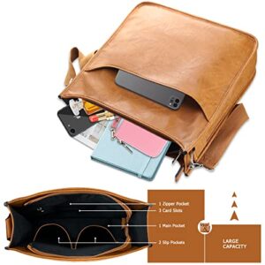 KITATU Crossbody Bag for Women Hobo Handbags - Vegan Leather Designer Purse Shoulder Zipper Bag with 2 Adjustable Straps