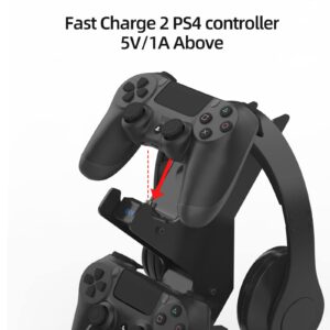 PS4 Controller Charger Station, Playstation 4 Controller Charging Dock Station Headset Stand Mount with LED Indicators for Sony Playstation 4 /PS4/PS4 Slim/PS4 Pro Controller