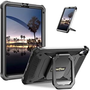 fintie case for ipad mini 6 2021 - [tuatara magic ring] 360 degree rotating grip shockproof rugged cover w/built-in screen protector for ipad mini 6th generation 8.3 inch, black