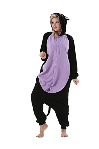 ULEEMARK Unisex Adult Onesie Animal Pajamas One Piece Halloween Costumes Cosplay Christmas Sleepwear Midnight Cat