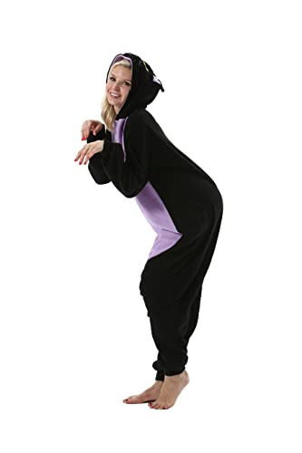 ULEEMARK Unisex Adult Onesie Animal Pajamas One Piece Halloween Costumes Cosplay Christmas Sleepwear Midnight Cat