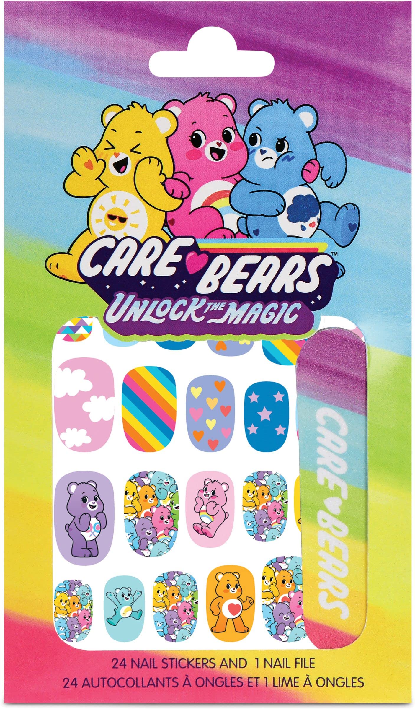 iscream Care Bears Fun Cheery Print Nail Stickers and File Kit