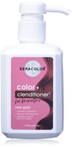 keracolor clenditioner for brunettes rose gold hair dye - semi permanent hair color depositing conditioner, cruelty-free, 12 fl. oz.