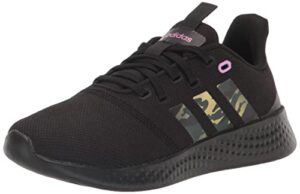 adidas women's puremotion running shoe, core black/green oxide/pulse lilac, 10