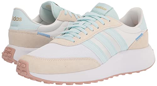 adidas Women's 70s Running Shoe, FTWR White/Almost Blue/Off White, 8