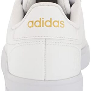 adidas Women's Grand Court 2.0 Tennis Shoe, FTWR White/FTWR White/Gold Metallic, 8.5