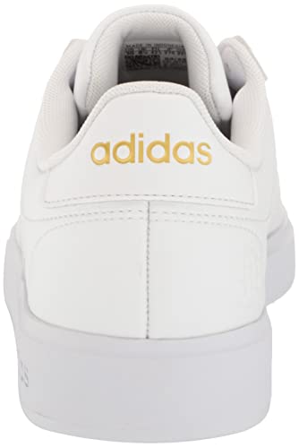 adidas Women's Grand Court 2.0 Tennis Shoe, FTWR White/FTWR White/Gold Metallic, 8.5