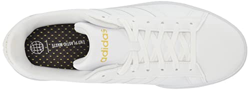 adidas Women's Grand Court 2.0 Tennis Shoe, FTWR White/FTWR White/Gold Metallic, 8.5