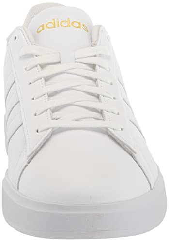 adidas Women's Grand Court 2.0 Tennis Shoe, FTWR White/FTWR White/Gold Metallic, 8.5