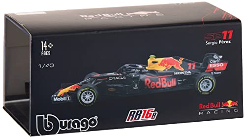 Bburago 1:43 F1 Aston Martin RED Bull Racing RB16B with Helmet Perez, Assorted Colours, 18-38056-00000100