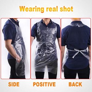 UniPleased Disposable Aprons (100 Count), Plastic apron for Painting Party, Cooking, Housework, Picnic etc.