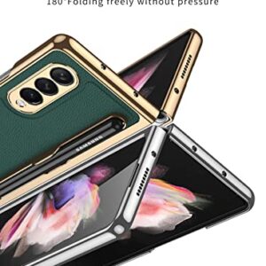 SHIEID Samsung Z Fold 3 Case with S Pen Holder, Galaxy Fold 3 Case Exculsive Custom Pen Slot Slide Phone Case Compatible with Samsung Galaxy Z Fold 3 5G, Carbon Fiber Pattern