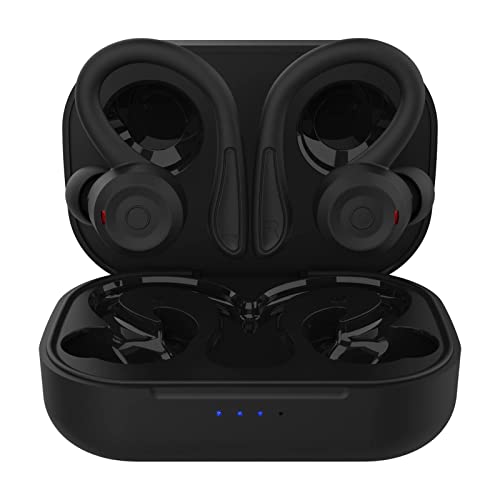 Loluka Over Ear Wireless Earbuds with Earhooks Running Bluetooth Earbuds with Ear Hook Waterproof Small Earphones in Ear Headphones Noise Cancelling Headset Android Ear Buds for Workout Sport Gym