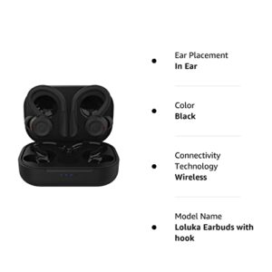 Loluka Over Ear Wireless Earbuds with Earhooks Running Bluetooth Earbuds with Ear Hook Waterproof Small Earphones in Ear Headphones Noise Cancelling Headset Android Ear Buds for Workout Sport Gym