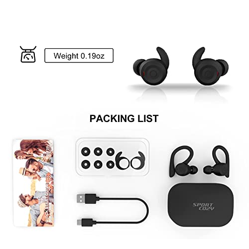 Loluka Over Ear Wireless Earbuds with Earhooks Running Bluetooth Earbuds with Ear Hook Waterproof Small Earphones in Ear Headphones Noise Cancelling Headset Android Ear Buds for Workout Sport Gym