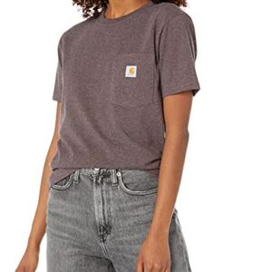 Carhartt womens T-shirt WK87 Workwear Pocket Short Sleeve T Shirt Regular Sizes , Blackberry Heather, XX-Large US