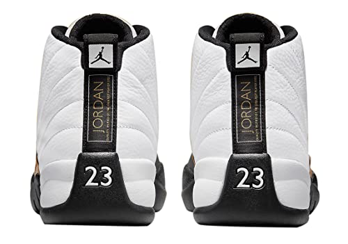 Nike Jordan Mens Air Jordan 12 Retro CT8013 170 Royalty Taxi - Size 10, White/Black-metallic Gold