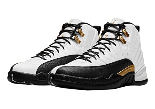 Nike Jordan Mens Air Jordan 12 Retro CT8013 170 Royalty Taxi - Size 10, White/Black-metallic Gold