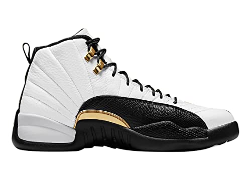 Nike Jordan Mens Air Jordan 12 Retro CT8013 170 Royalty Taxi - Size 10, White/Black-metallic Gold