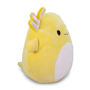 Official KellyToy Squishmallow Treyton Axoltl Yellow 12-inch Plush Pillow