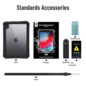 iPad Mini 6 Case - Waterproof Case for iPad Mini 6th Generation 2021 8.3 Inch Shockproof Full Body Protection 6th Gen iPad Mini 6 Tablet Case with Built in Screen Protector Strap Pen Holder Black