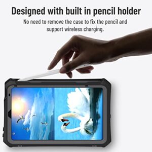 iPad Mini 6 Case - Waterproof Case for iPad Mini 6th Generation 2021 8.3 Inch Shockproof Full Body Protection 6th Gen iPad Mini 6 Tablet Case with Built in Screen Protector Strap Pen Holder Black