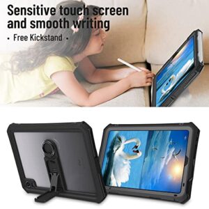 iPad Mini 6 Case - Waterproof Case for iPad Mini 6th Generation 2021 8.3 Inch Shockproof Full Body Protection 6th Gen iPad Mini 6 Tablet Case with Built in Screen Protector Strap Pen Holder Black