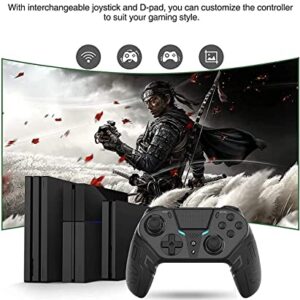 【April 2023 Newly Updated Version】 TJPD Wireless Game Set with 3 programmable Back Buttons and 1 Sensitivity Control Back Button (Black)