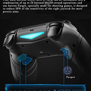 【April 2023 Newly Updated Version】 TJPD Wireless Game Set with 3 programmable Back Buttons and 1 Sensitivity Control Back Button (Black)