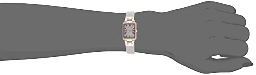 Anne Klein Women's Japanese Quartz Dress Watch with Leather Strap, Gray, 12 (Model: AK/3752RGTP)